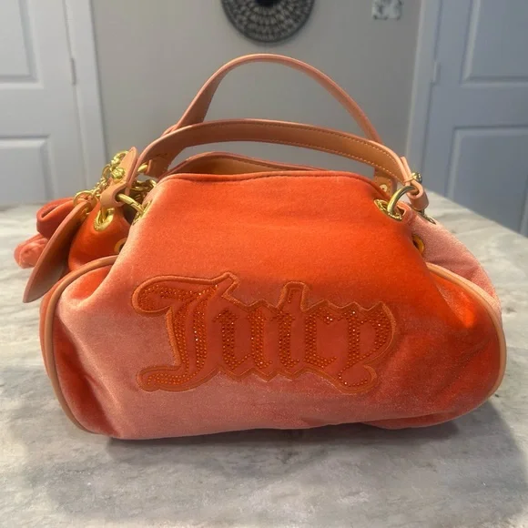Juicy Couture Black Label Orange Strap Heart Face Juicy Couture Black Label Womens Puffer Jacket Sz M Orange  main image 4